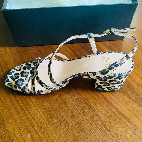 NEW J.Crew Odette leopard strappy sandal heel - Picture 4 of 9